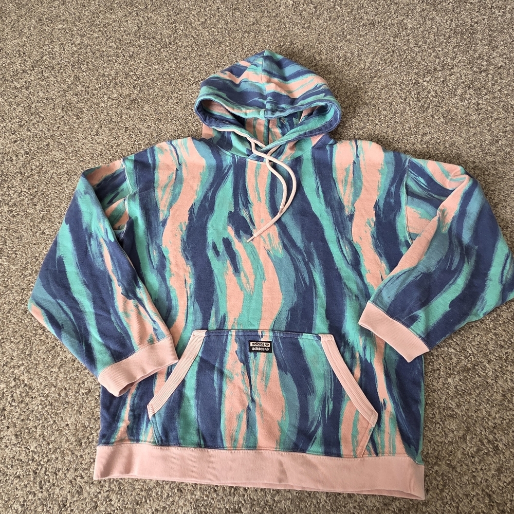 adidas originals R.Y.V. Marbled Paint Pastel AOP Hoodie Sweatshirt Men's‎ Small